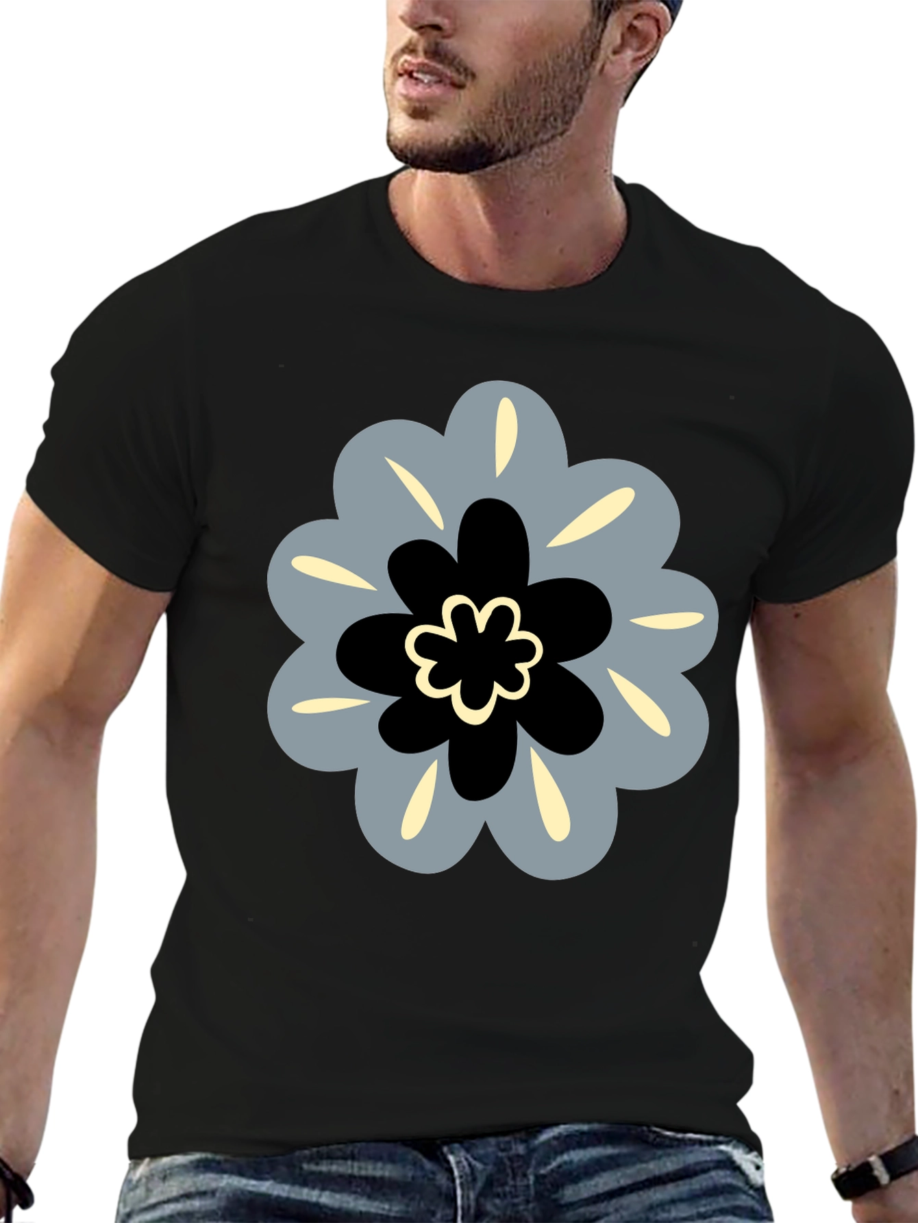 Modern Floral Tee - Stylish Graphic Print Shirt