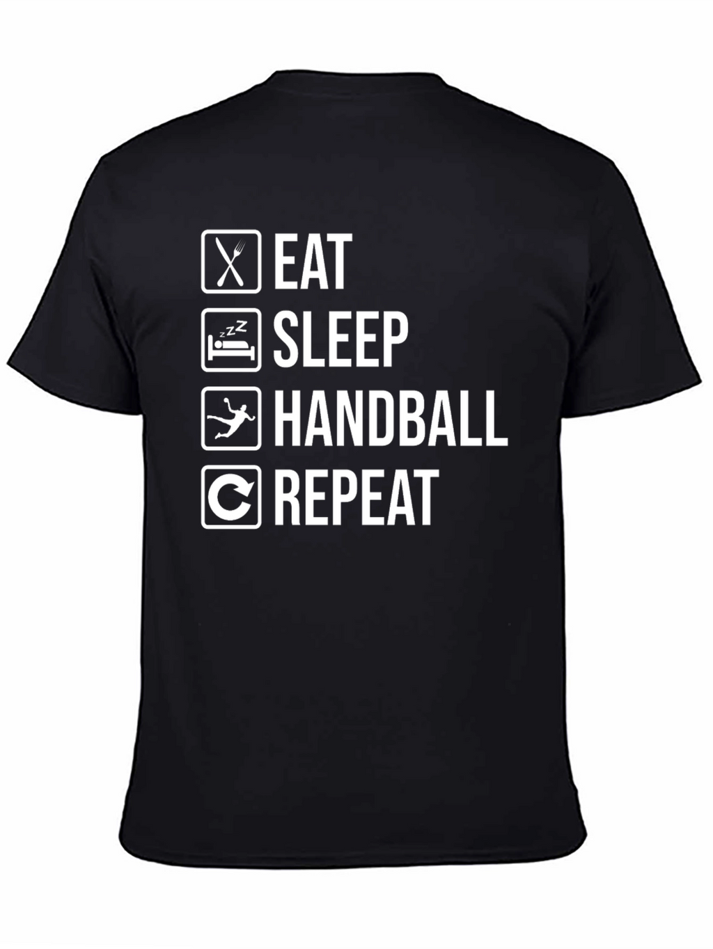 Eat Sleep Handball Repeat T-Shirt - Black