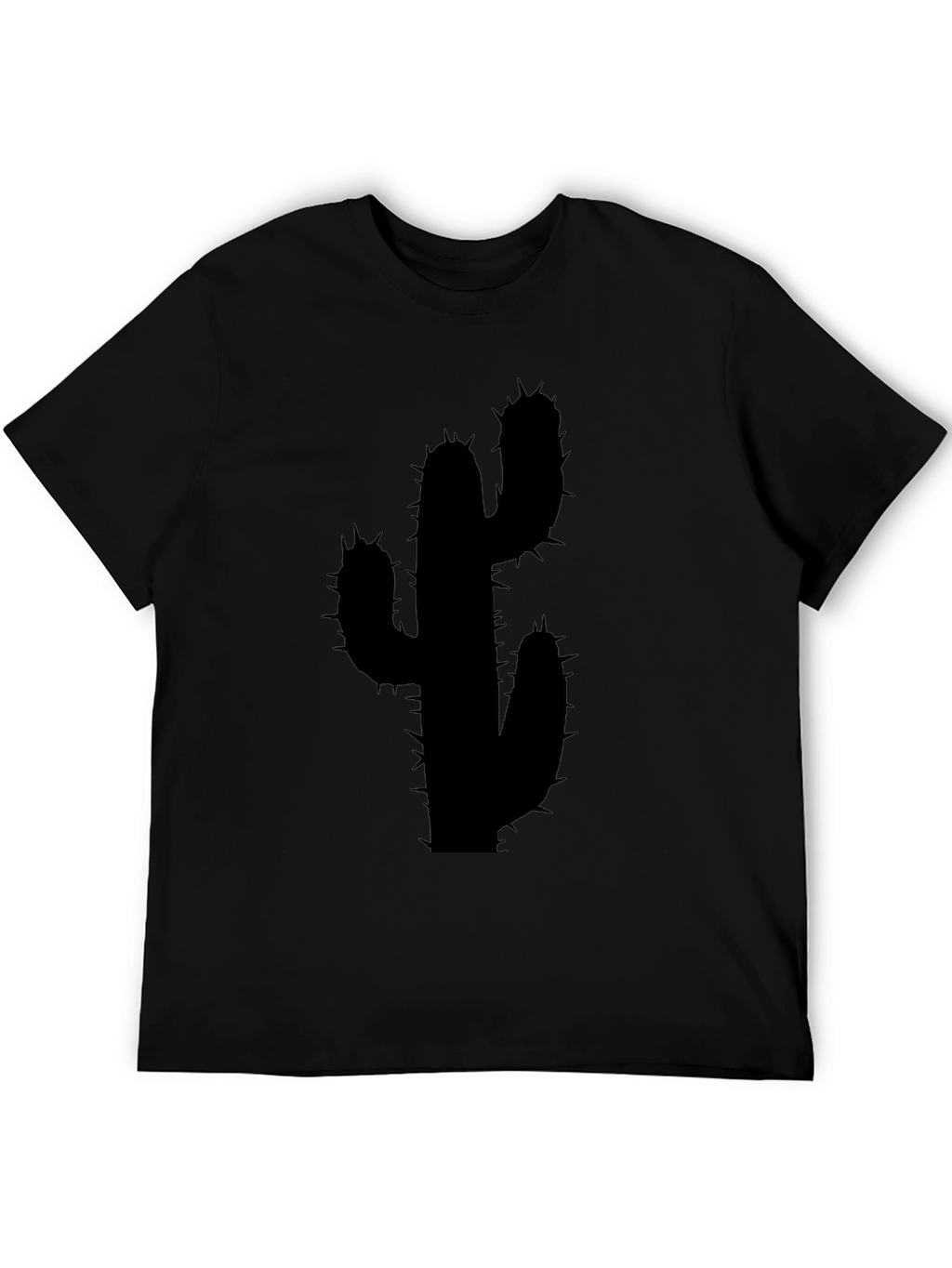 Cactus Silhouette Black Graphic Tee - Modern Unisex Style