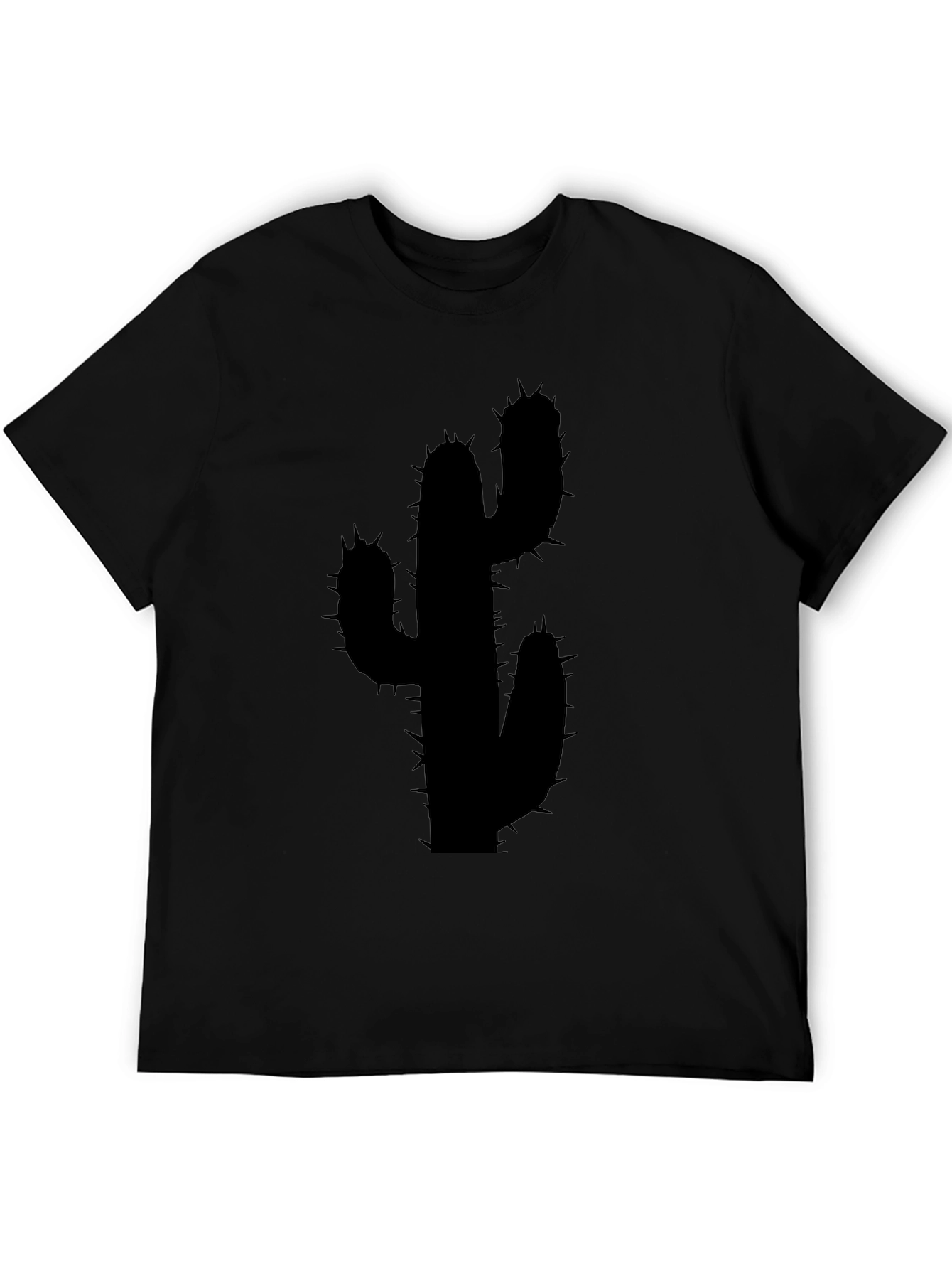 Cactus Silhouette Black Graphic Tee - Modern Unisex Style
