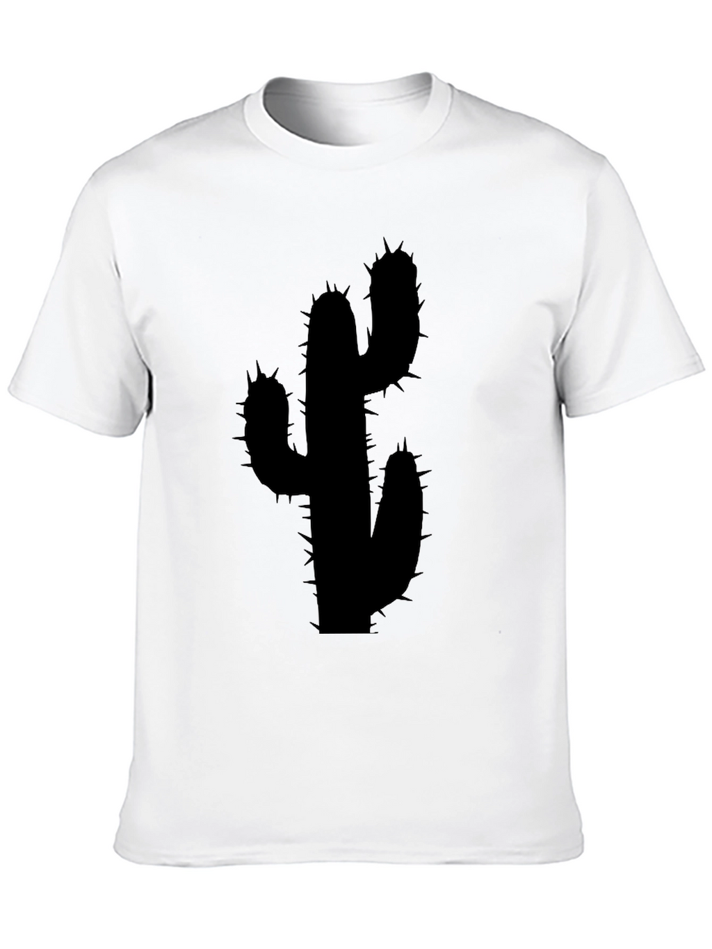 Cactus Silhouette Black Graphic Tee - Modern Unisex Style
