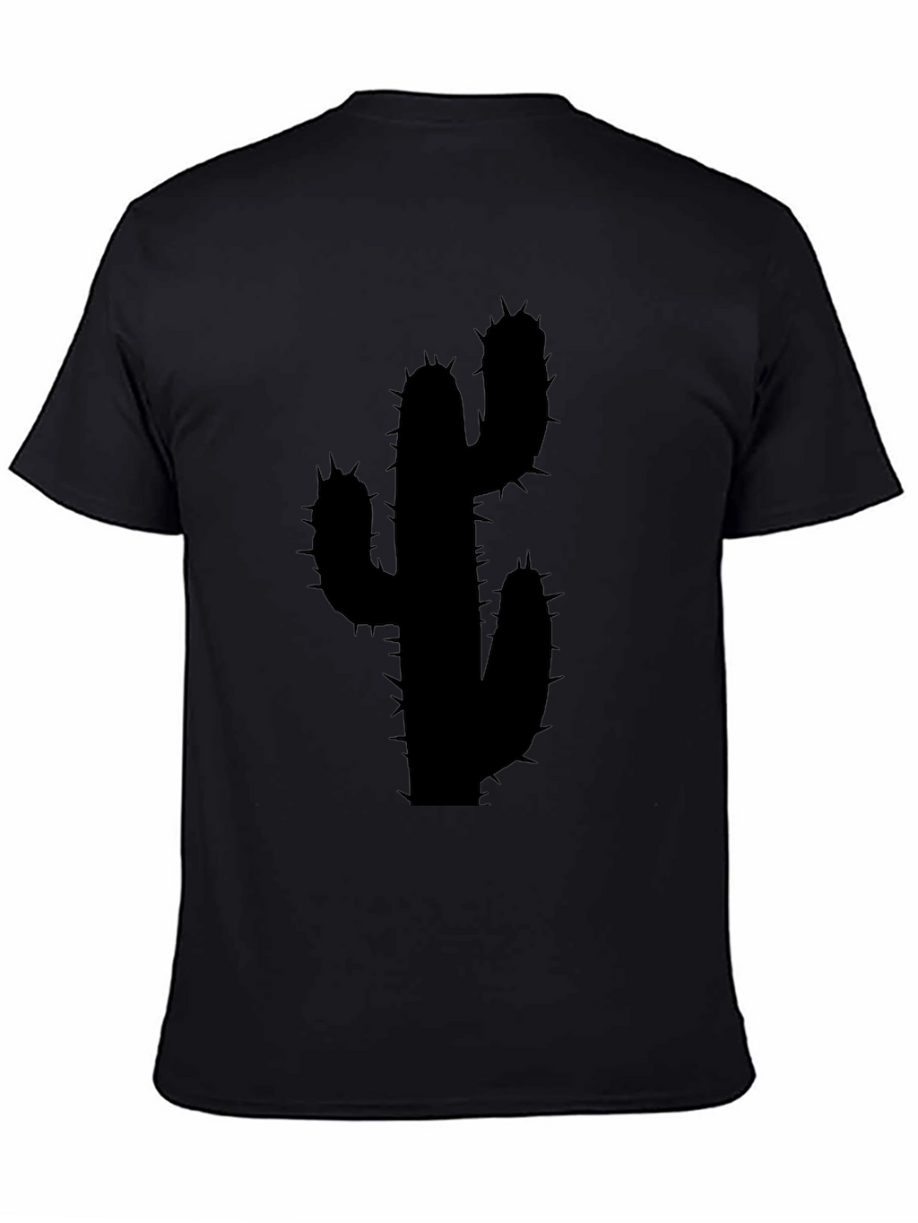 Cactus Silhouette Black Graphic Tee - Modern Unisex Style