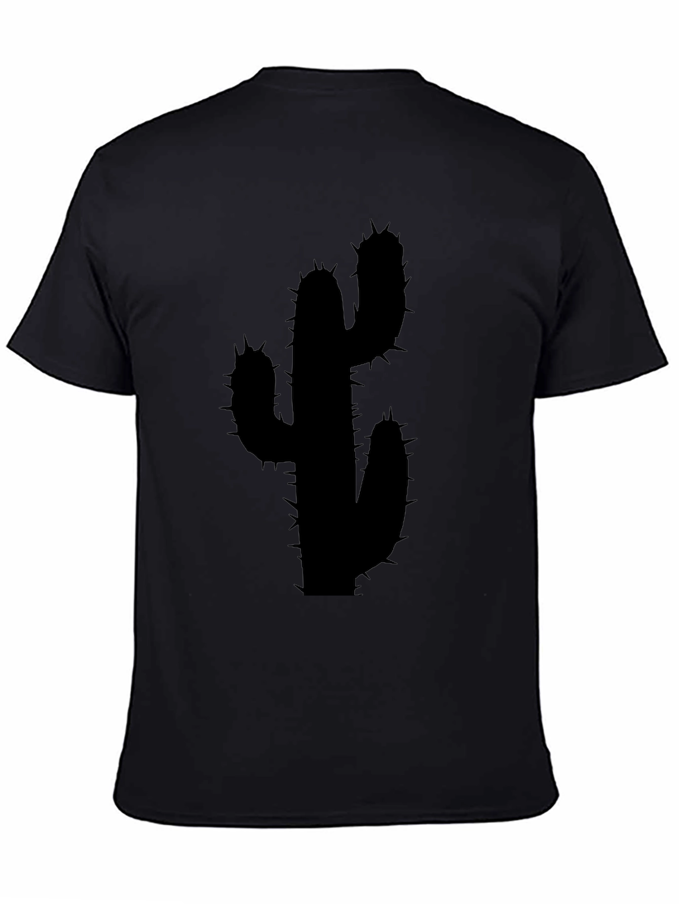 Cactus Silhouette Black Graphic Tee - Modern Unisex Style