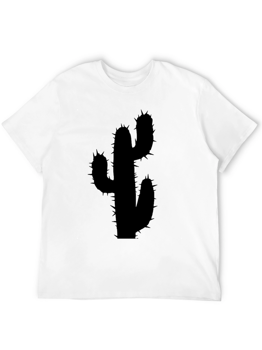 Cactus Silhouette Black Graphic Tee - Modern Unisex Style