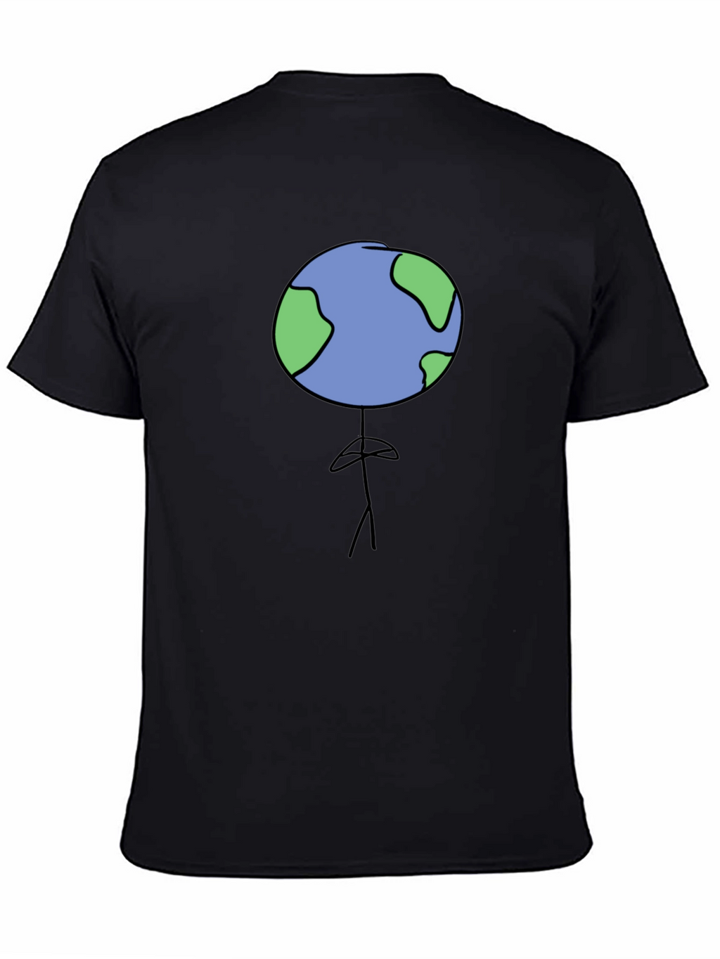 Earth Head Man Black T-Shirt