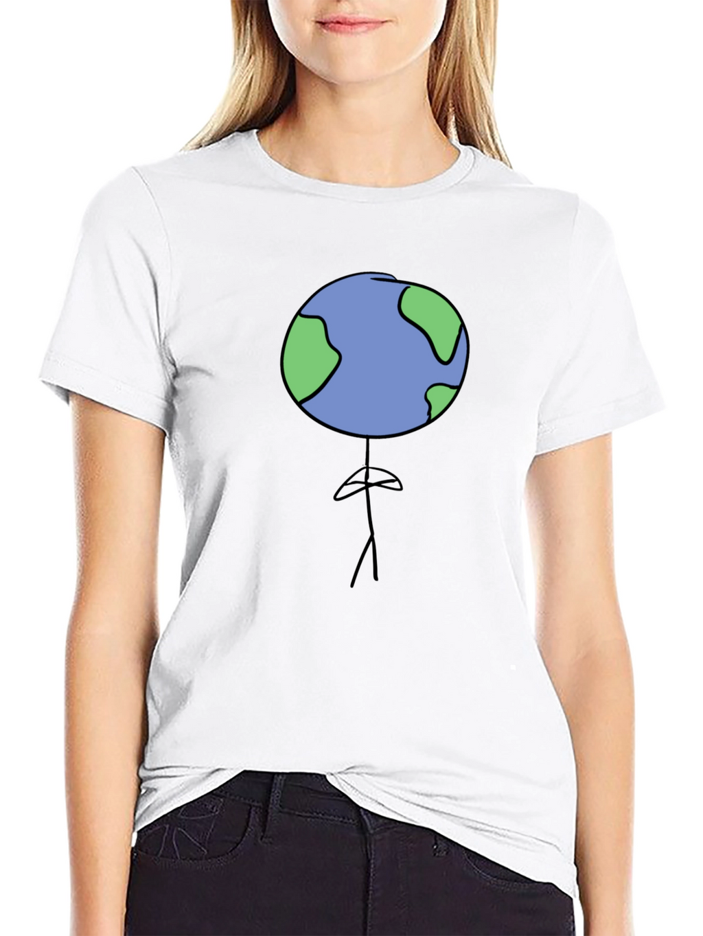 Earth Head Man Black T-Shirt