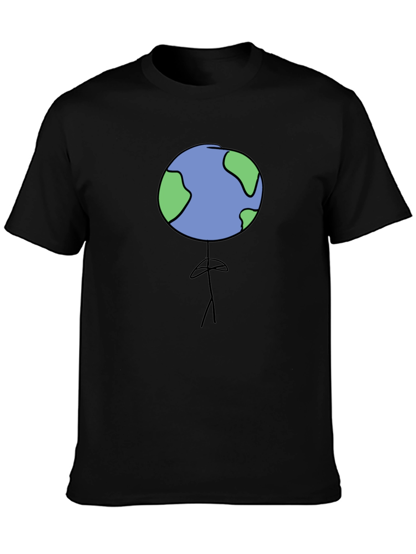 Earth Head Man Black T-Shirt
