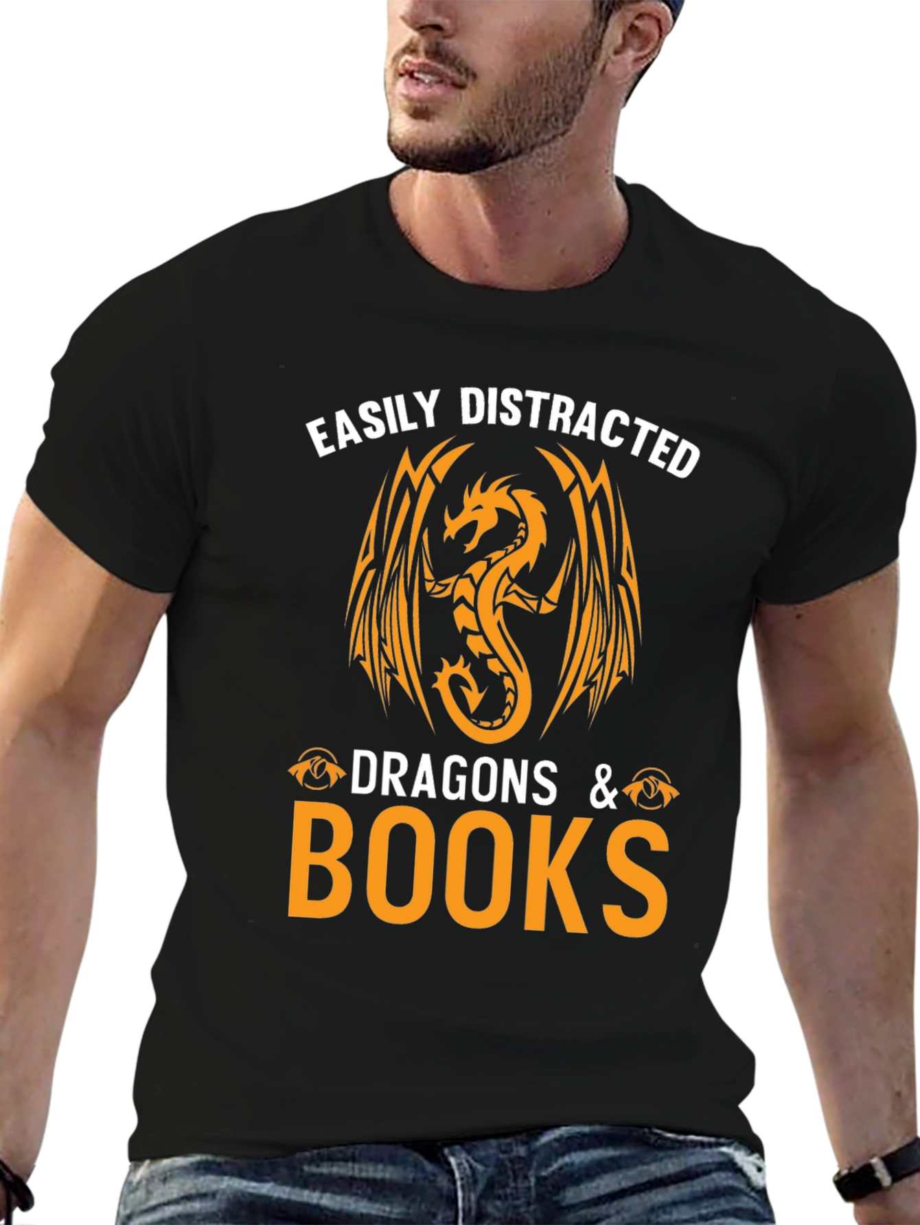 Easily Distracted by Dragons & Books T-Shirt