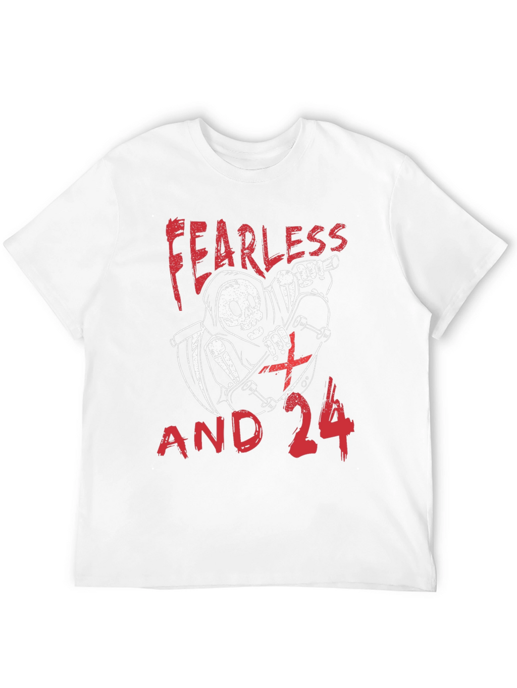 Fearless and 24 Grim Reaper Skateboarder Graphic Tee