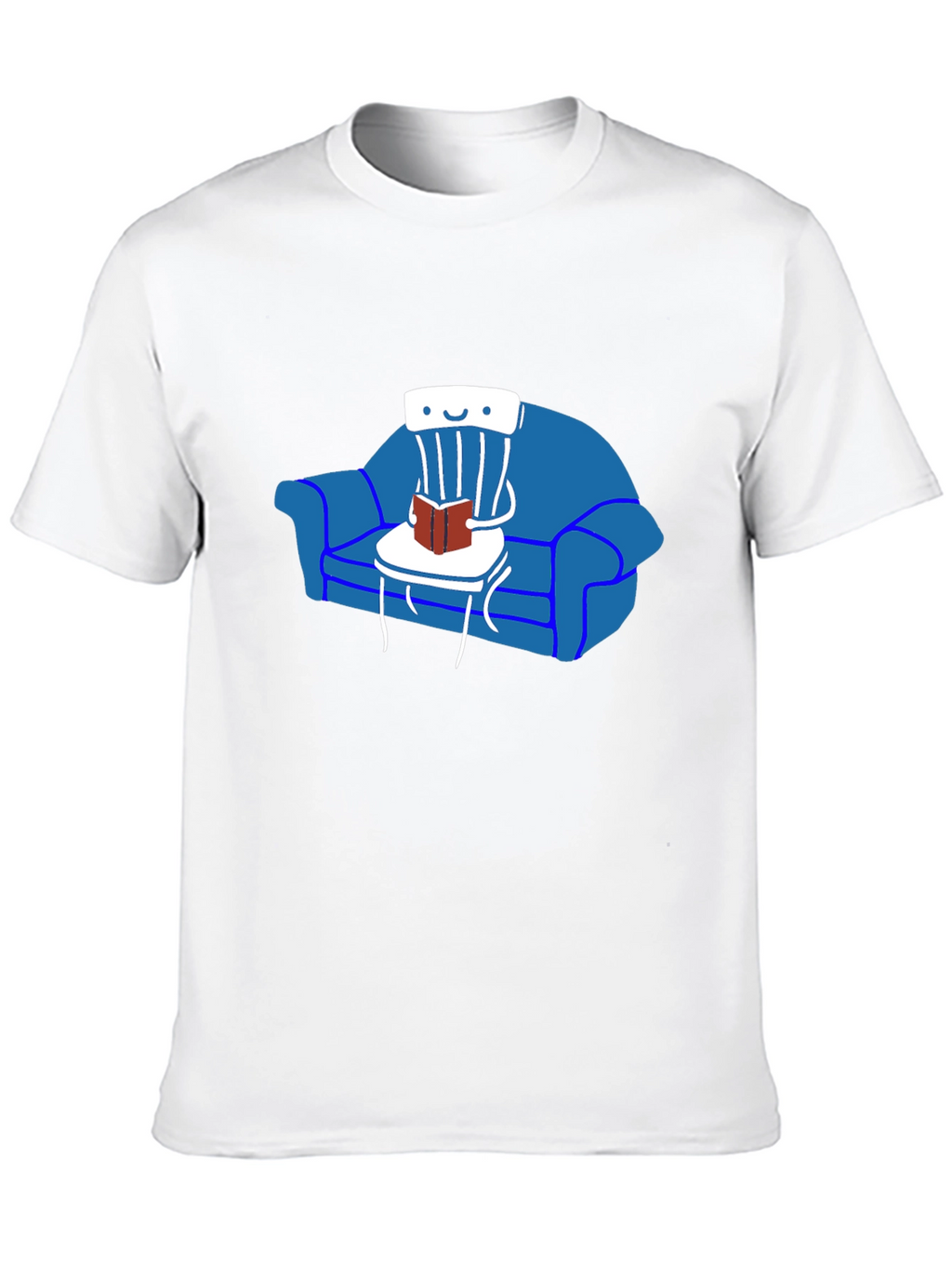 Chair Reading on Sofa T-Shirt - Unique Graphic Tee