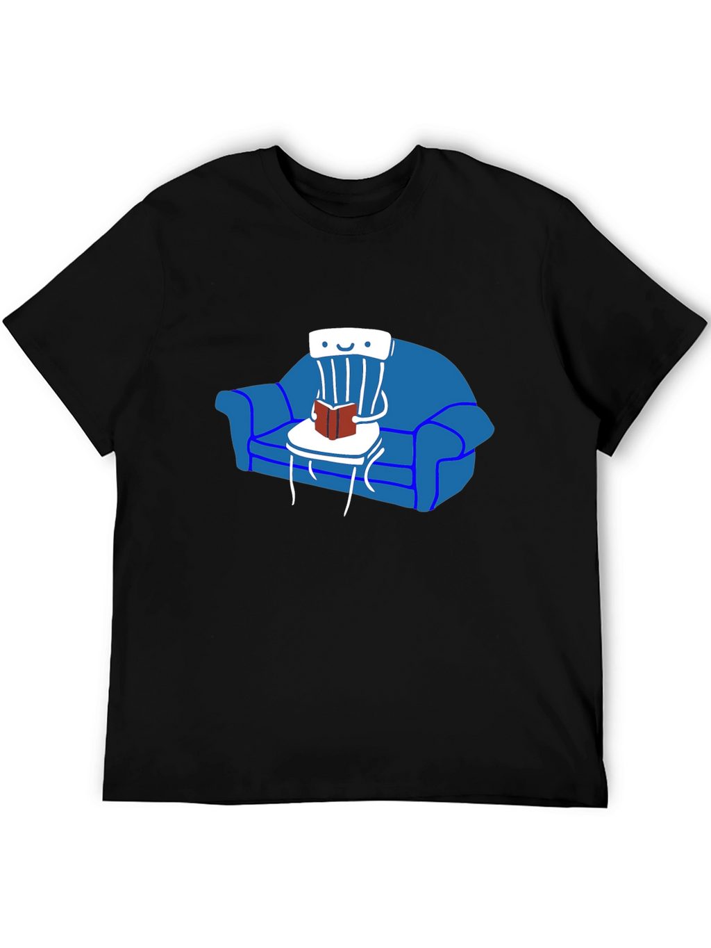 Chair Reading on Sofa T-Shirt - Unique Graphic Tee