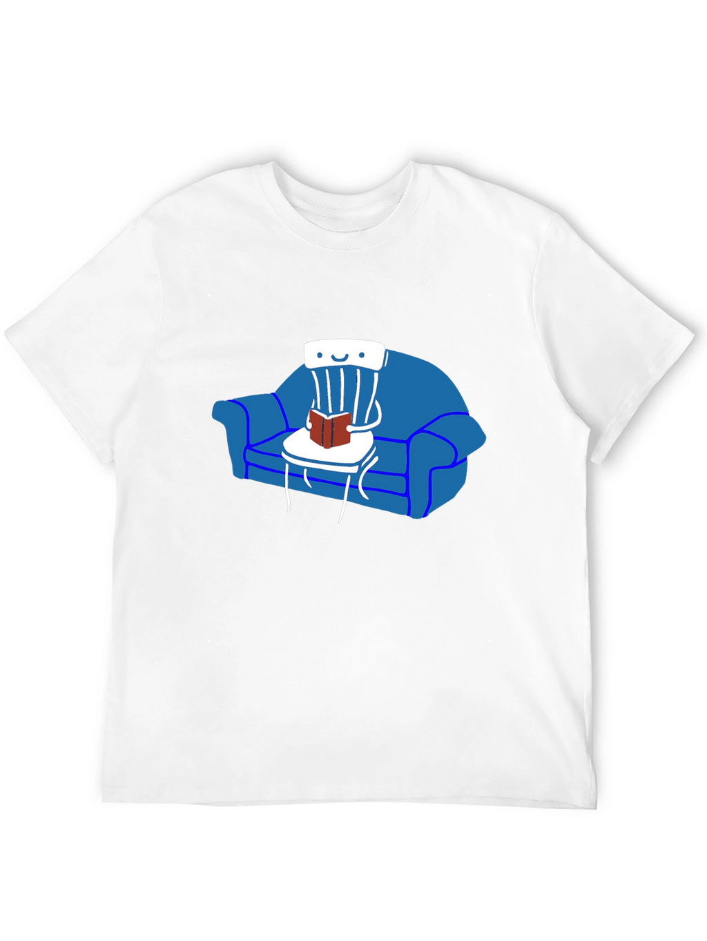 Chair Reading on Sofa T-Shirt - Unique Graphic Tee