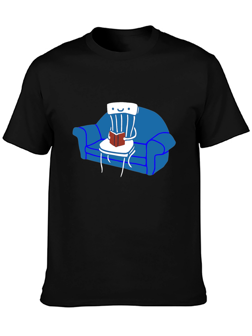 Chair Reading on Sofa T-Shirt - Unique Graphic Tee