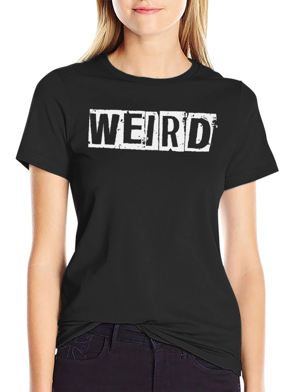 Weird Graphic Tee - Unisex Black Cotton T-Shirt
