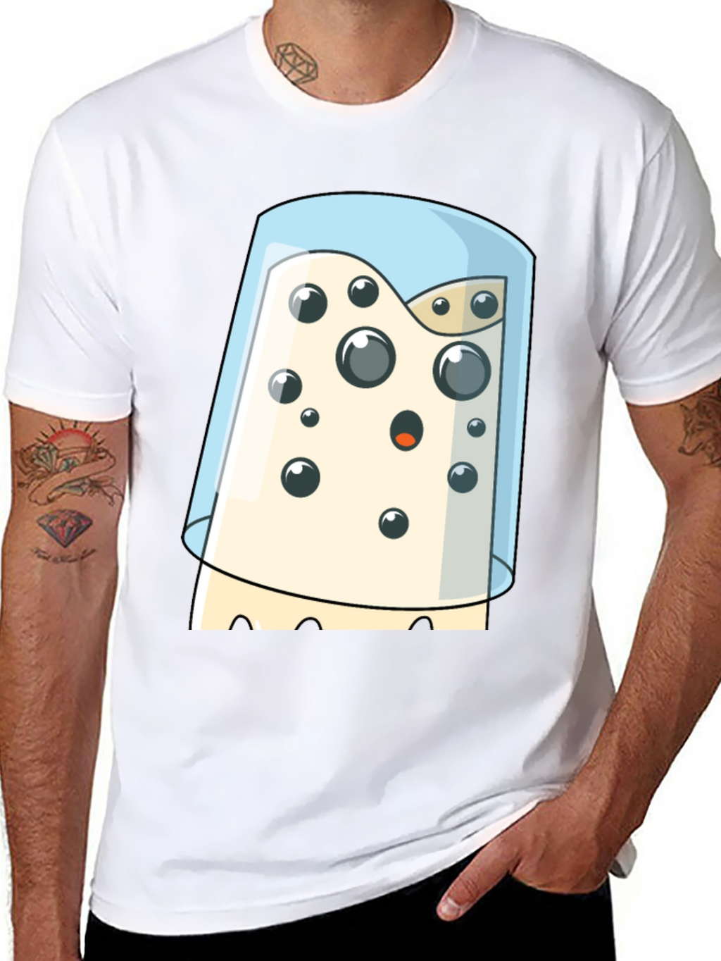 Cartoon Cheese Under Glass Graphic T-Shirt