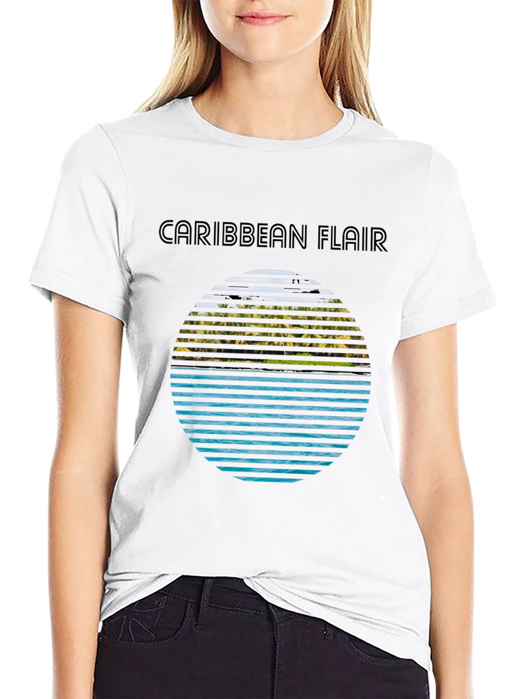 Caribbean Flair Graphic Tee - Tropical Island Vibe
