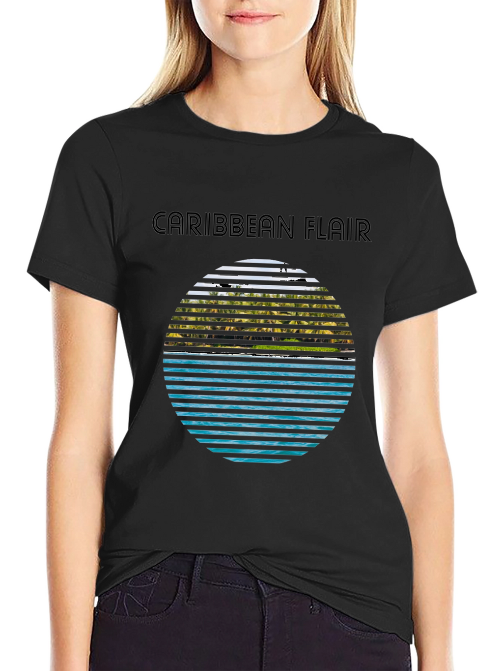 Caribbean Flair Graphic Tee - Tropical Island Vibe