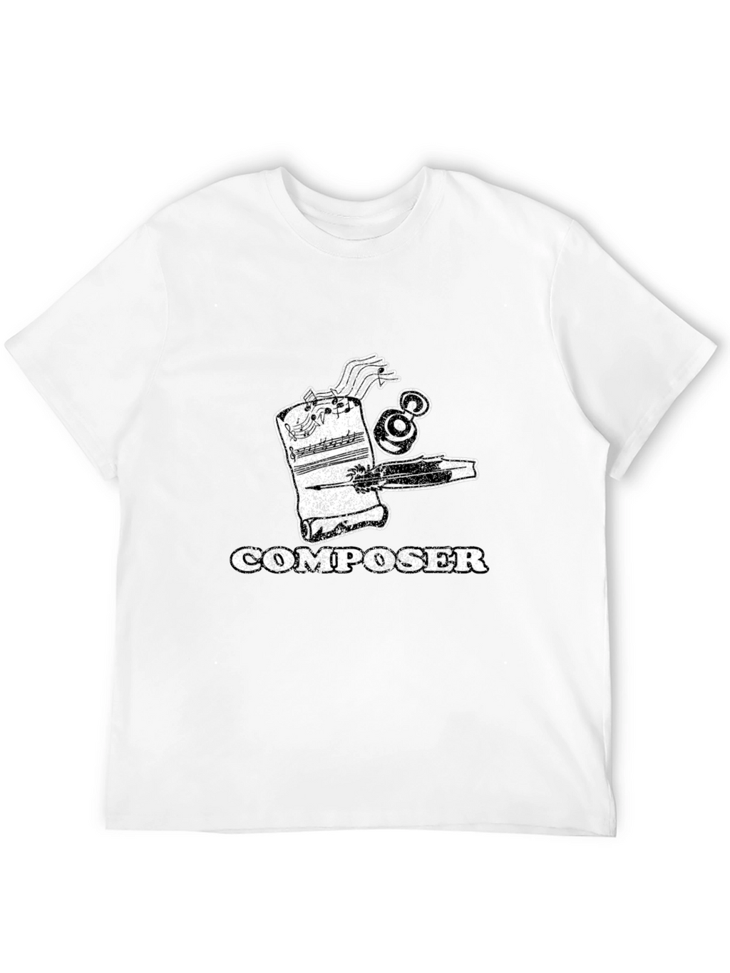 Composer Music Notes Graphic Print Mens T-Shirt
