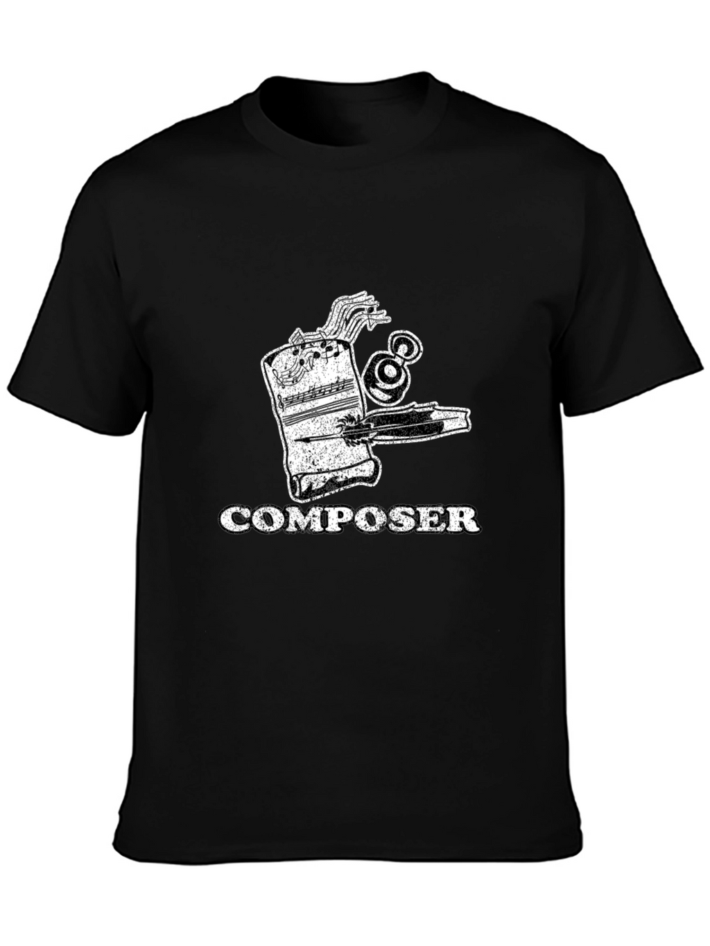 Composer Music Notes Graphic Print Mens T-Shirt
