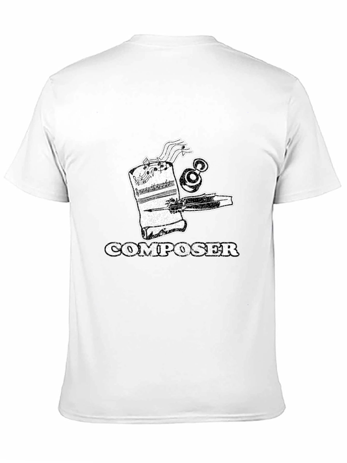Composer Music Notes Graphic Print Mens T-Shirt
