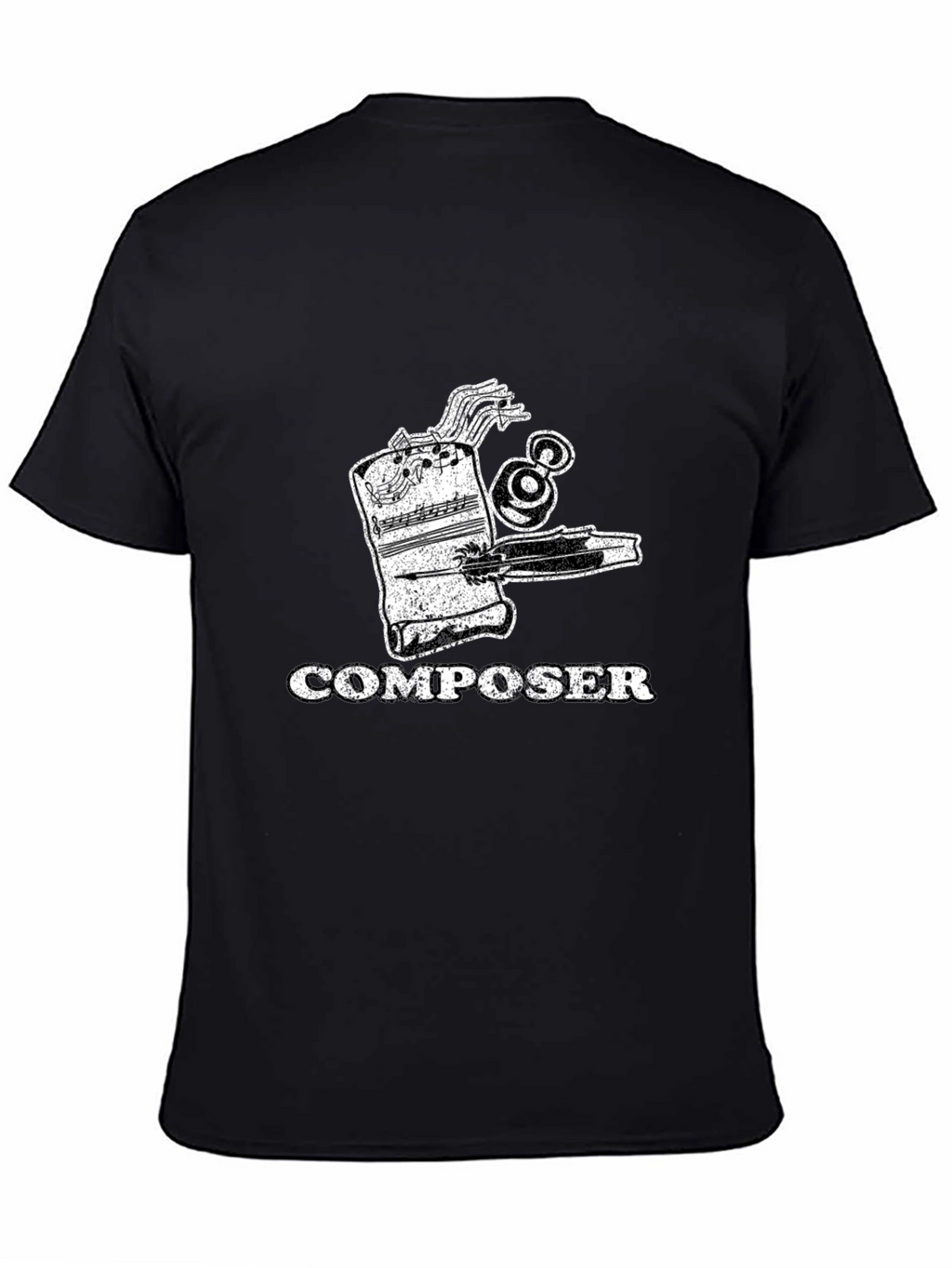 Composer Music Notes Graphic Print Mens T-Shirt