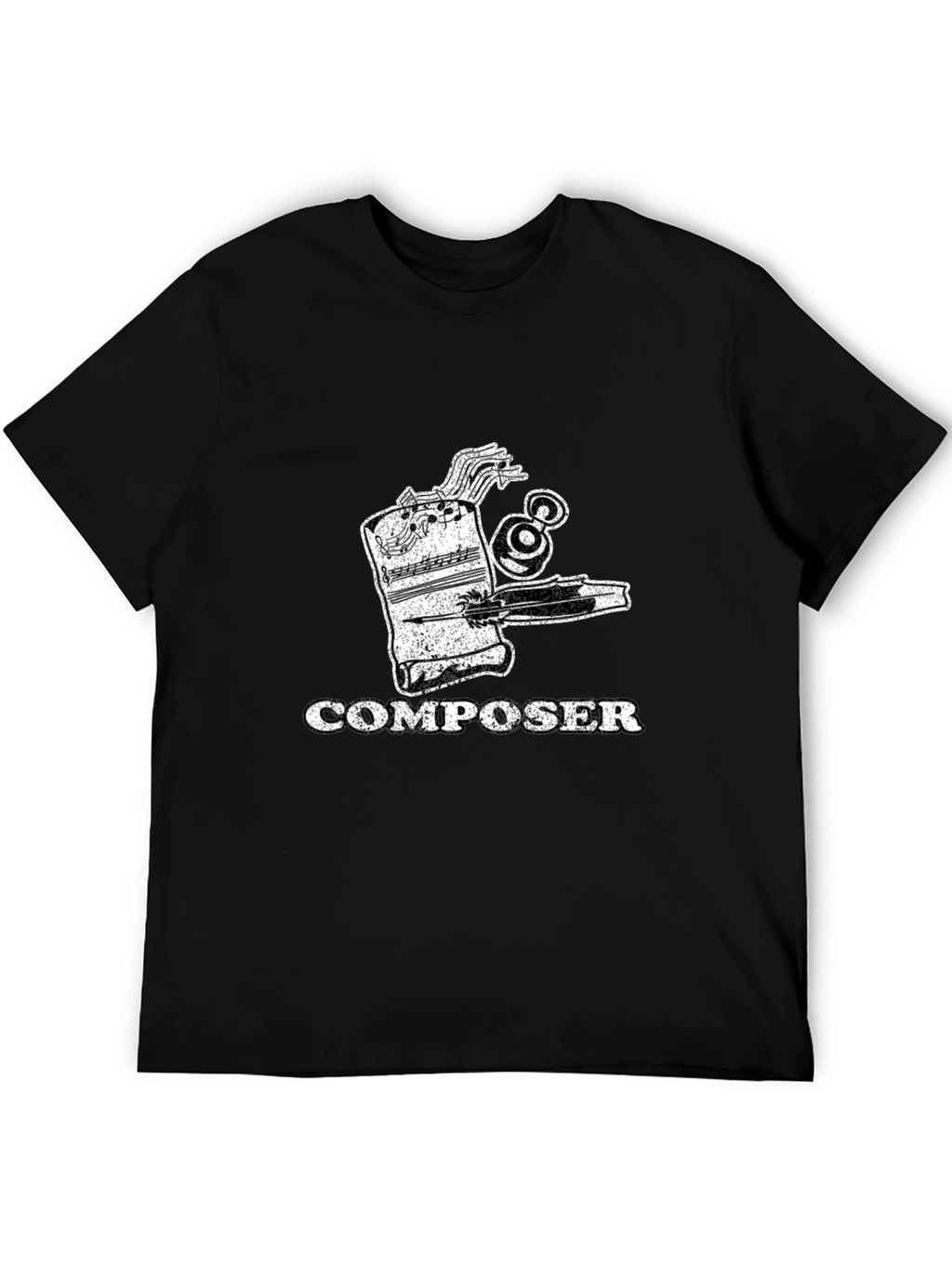 Composer Music Notes Graphic Print Mens T-Shirt