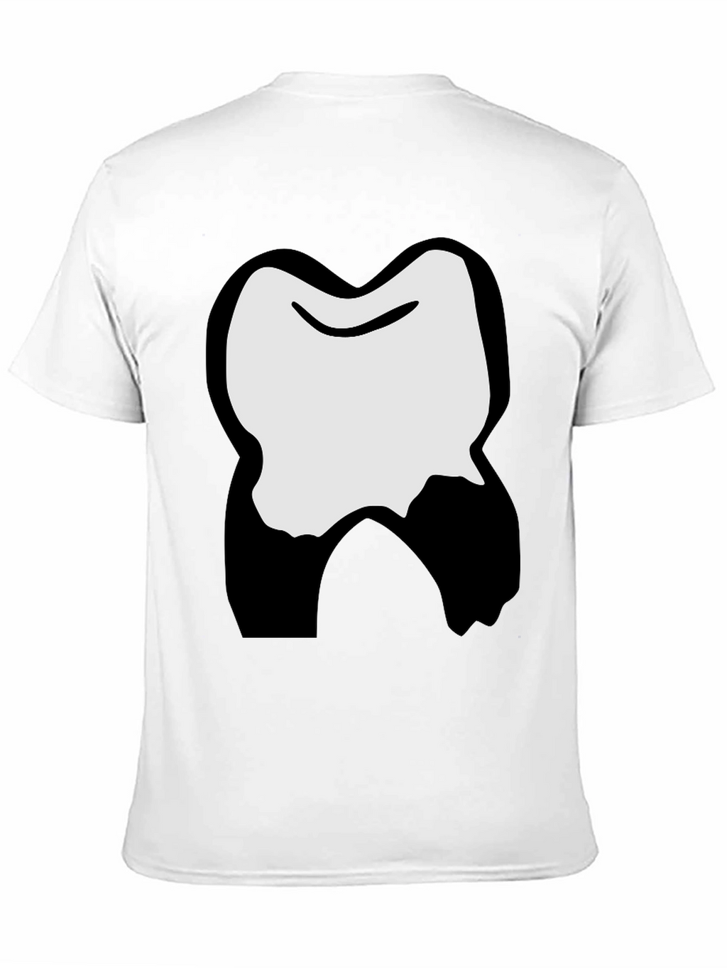 Funny Cartoon Tooth Graphic Black T-Shirt