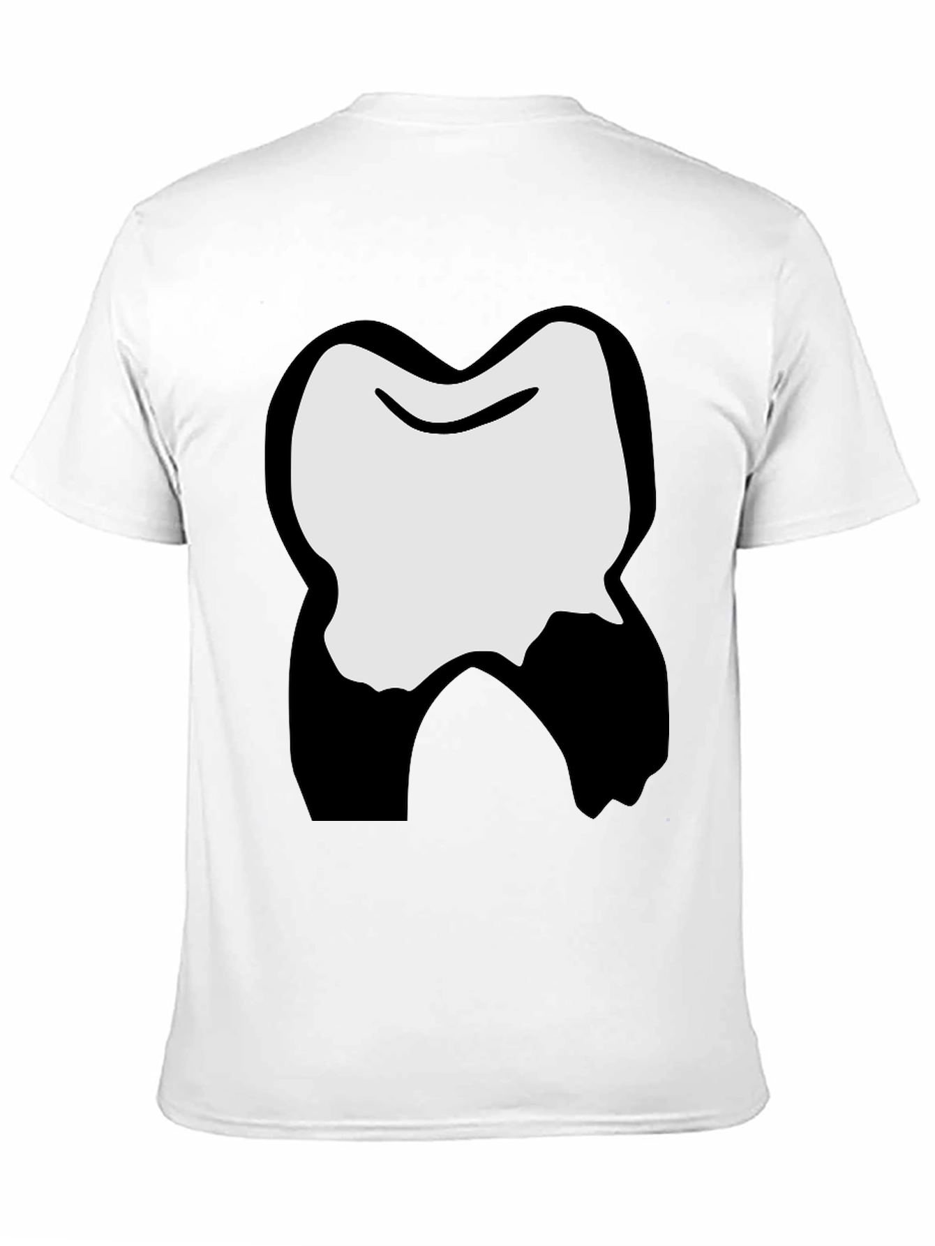 Funny Cartoon Tooth Graphic Black T-Shirt