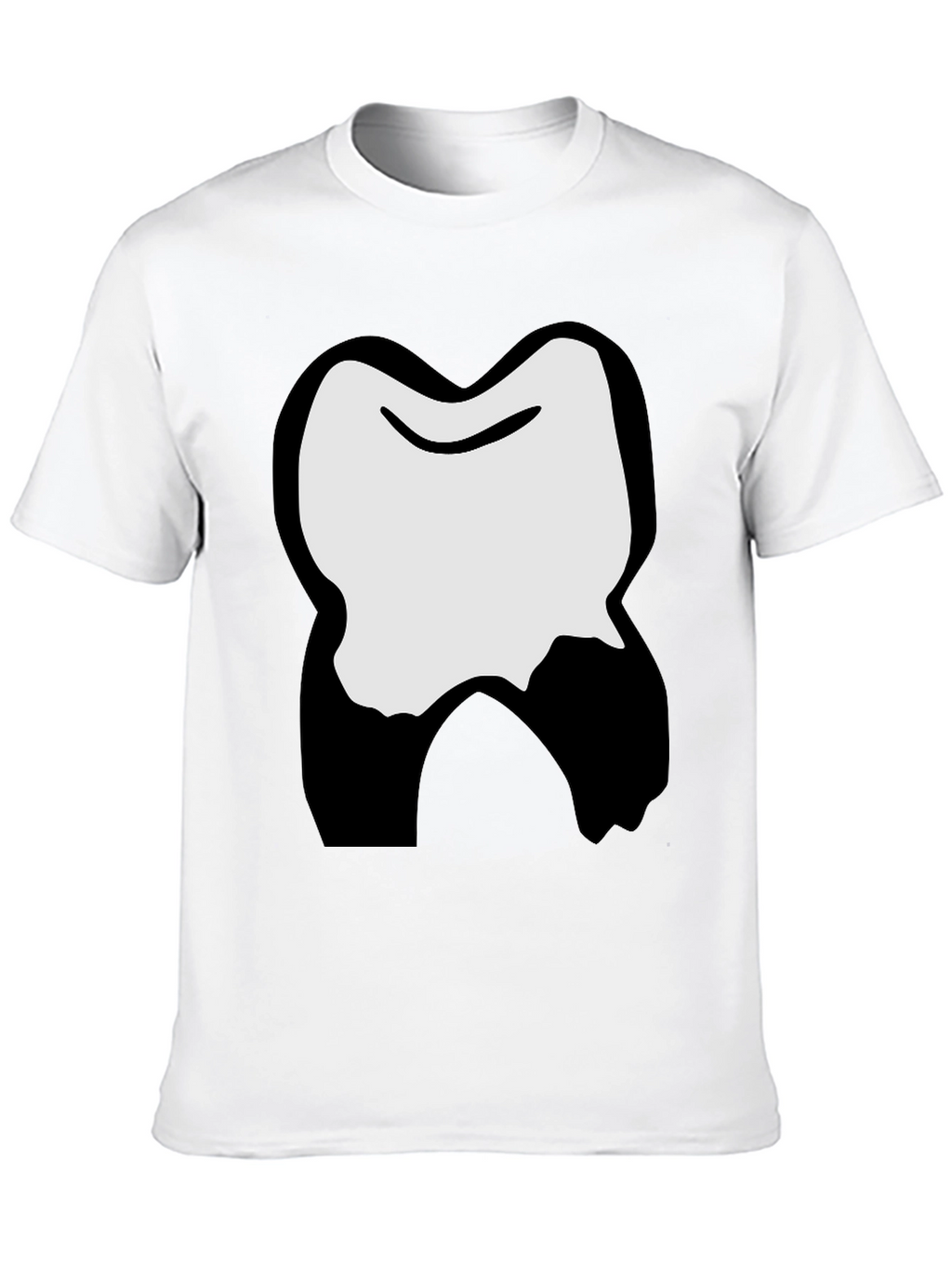 Funny Cartoon Tooth Graphic Black T-Shirt