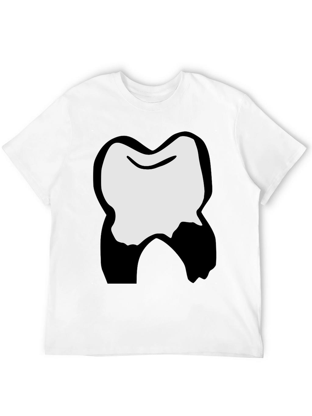 Funny Cartoon Tooth Graphic Black T-Shirt