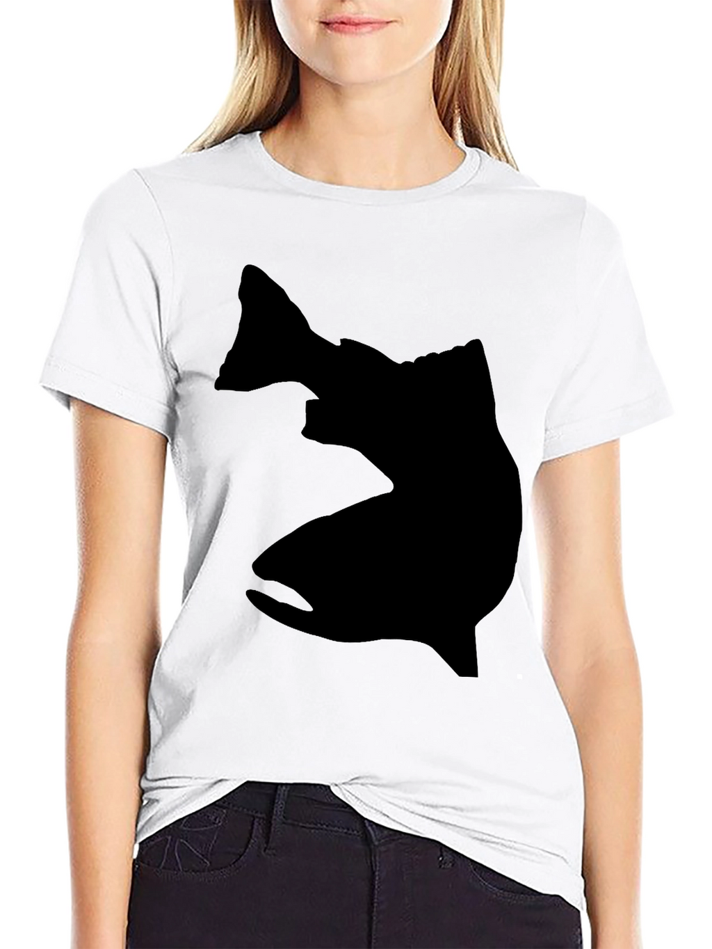 Mens Black Fish Silhouette Graphic Tee