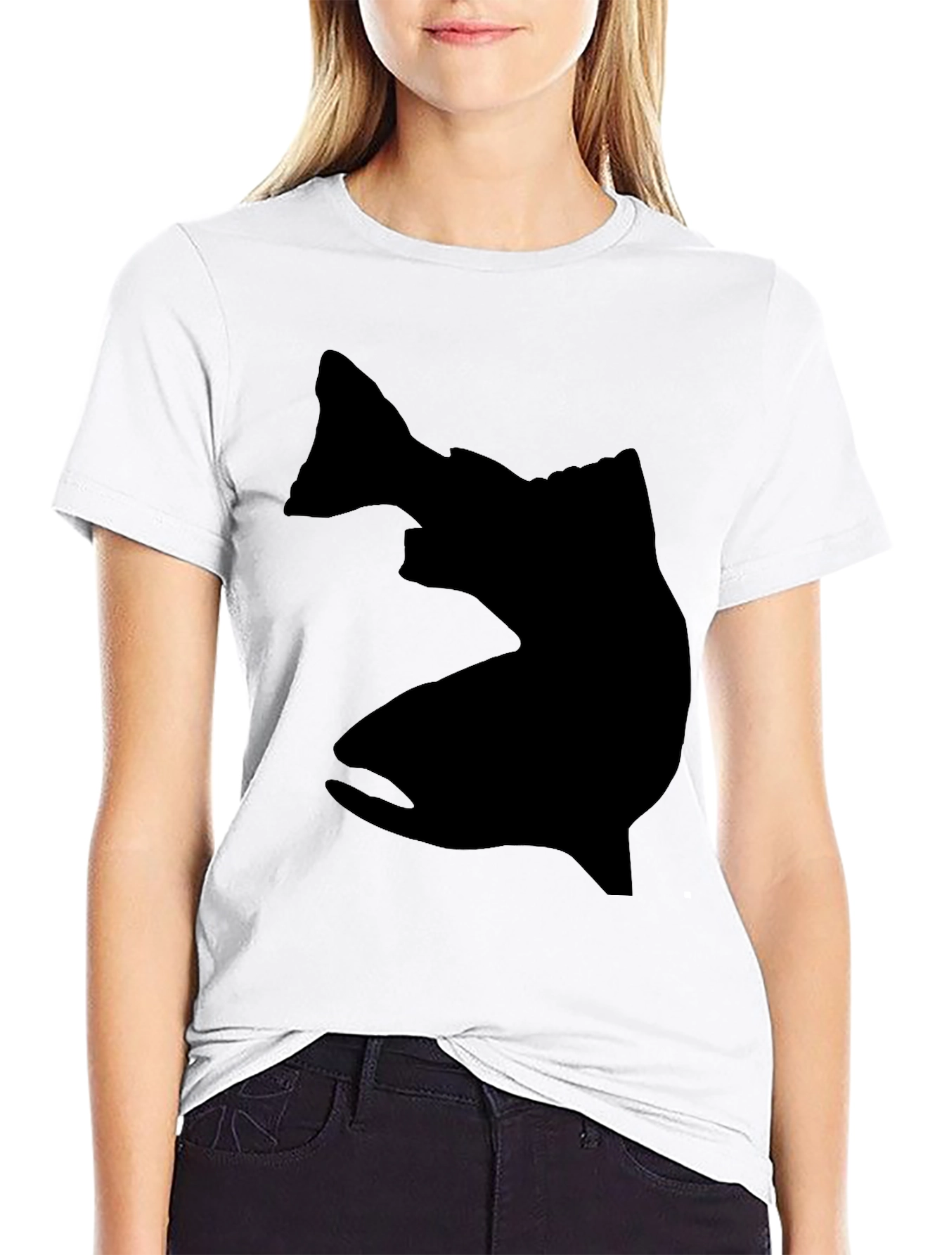 Mens Black Fish Silhouette Graphic Tee
