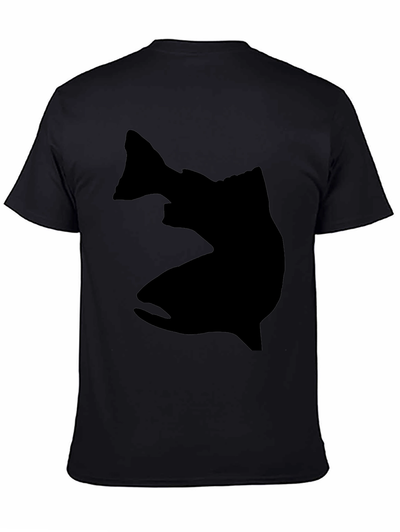 Mens Black Fish Silhouette Graphic Tee