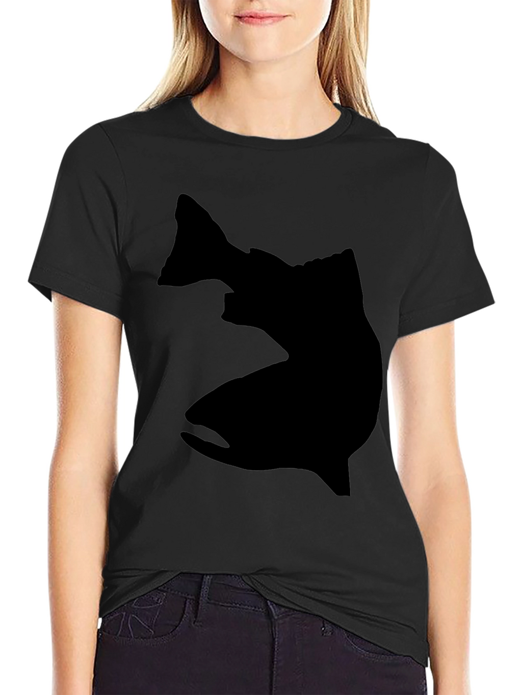 Mens Black Fish Silhouette Graphic Tee