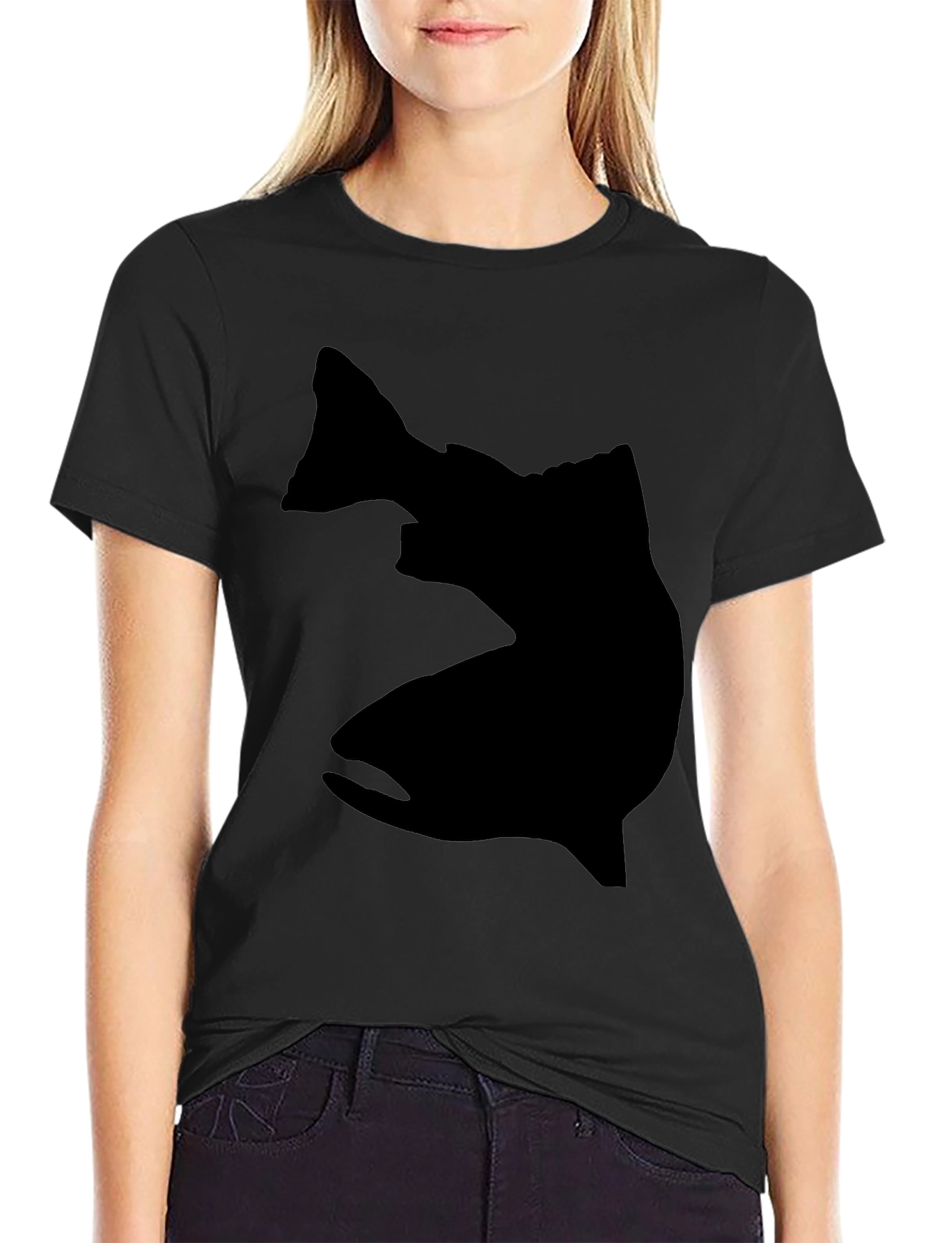 Mens Black Fish Silhouette Graphic Tee