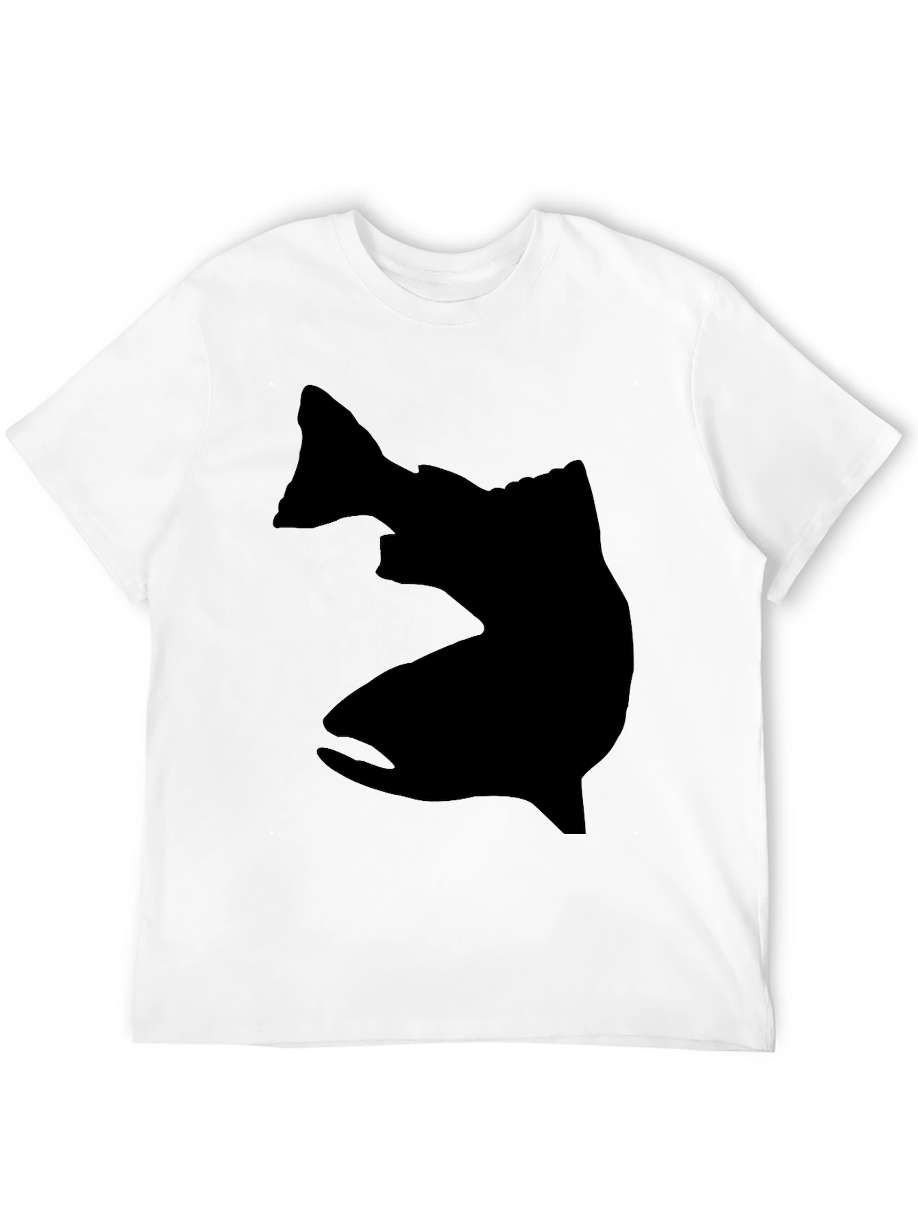Mens Black Fish Silhouette Graphic Tee