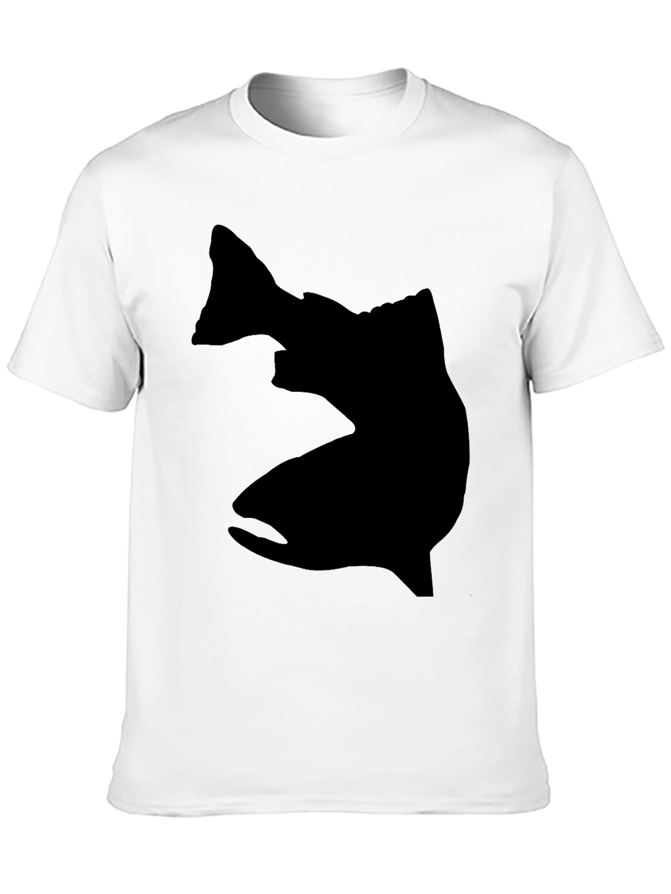 Mens Black Fish Silhouette Graphic Tee