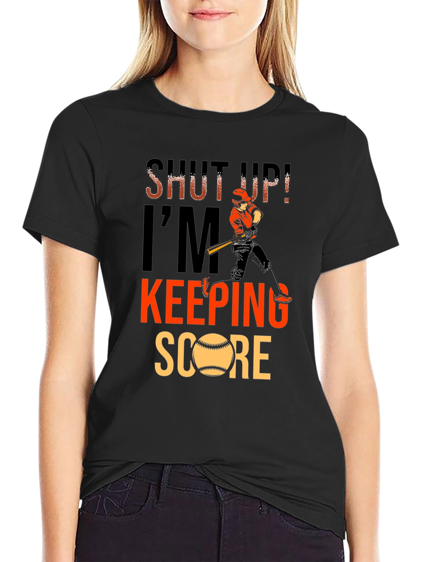 Shut Up Im Keeping Score T-Shirt - Baseball Fan Tee