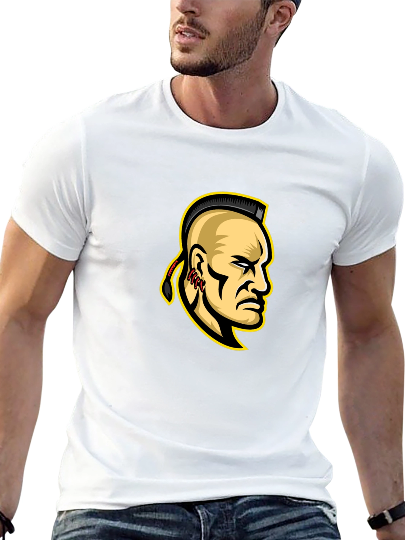 Mohawk Warrior Graphic T-Shirt