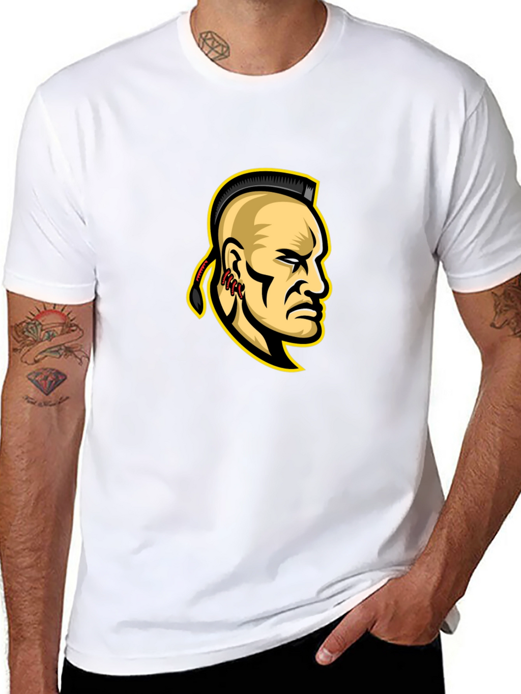 Mohawk Warrior Graphic T-Shirt