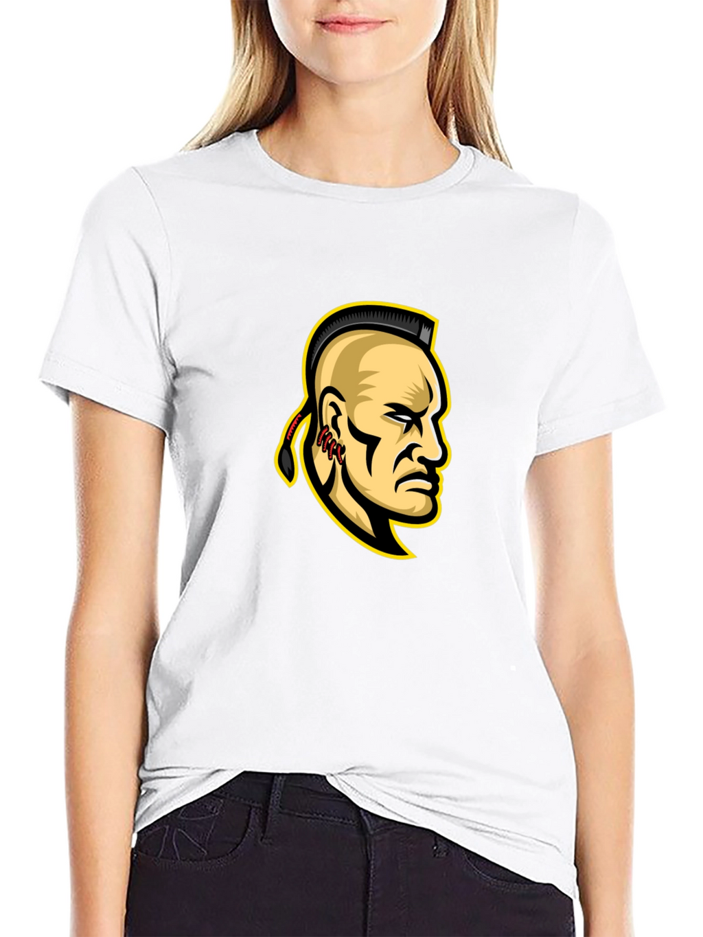 Mohawk Warrior Graphic T-Shirt