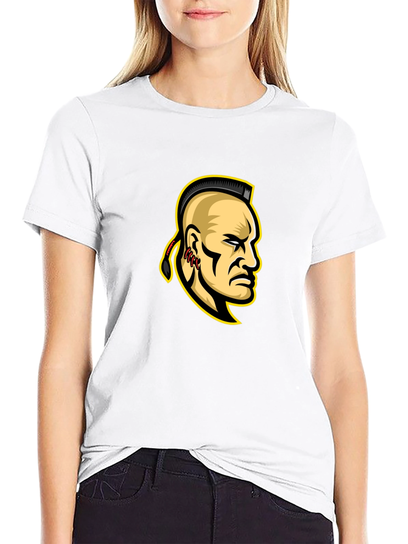 Mohawk Warrior Graphic T-Shirt