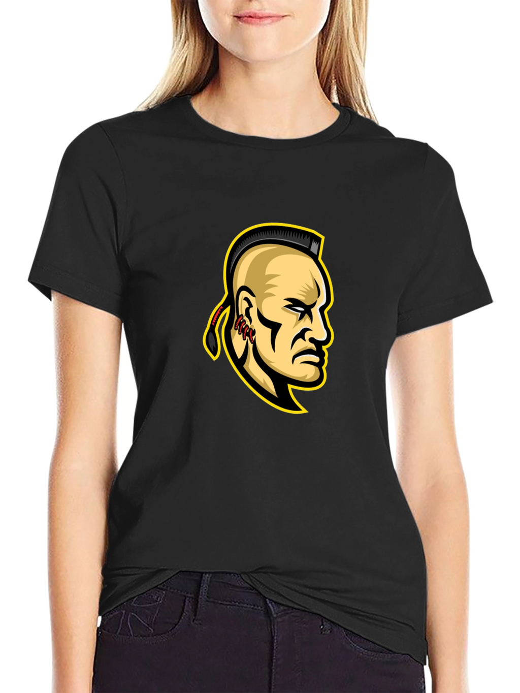 Mohawk Warrior Graphic T-Shirt