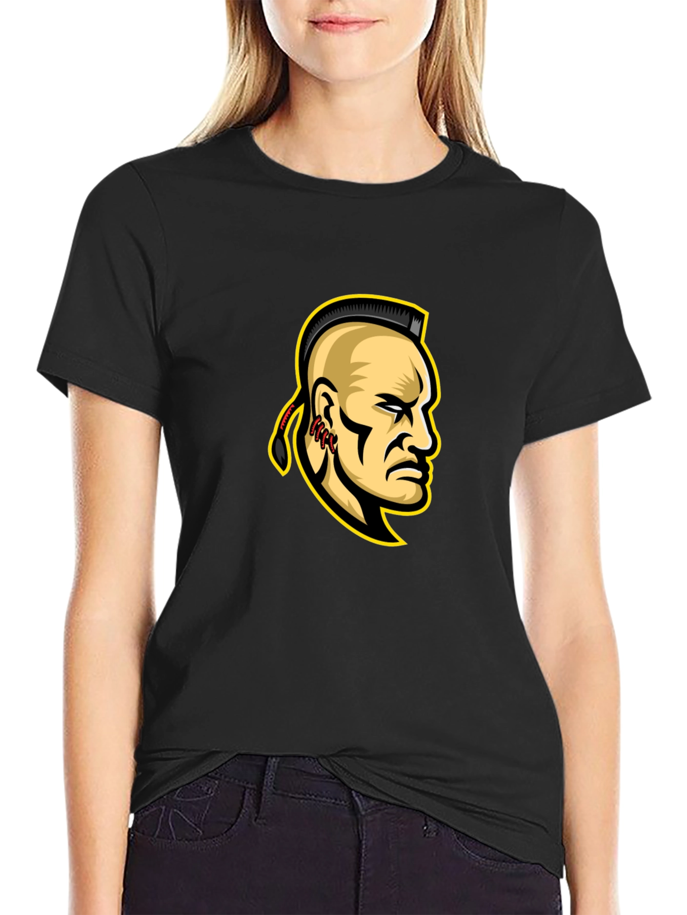 Mohawk Warrior Graphic T-Shirt