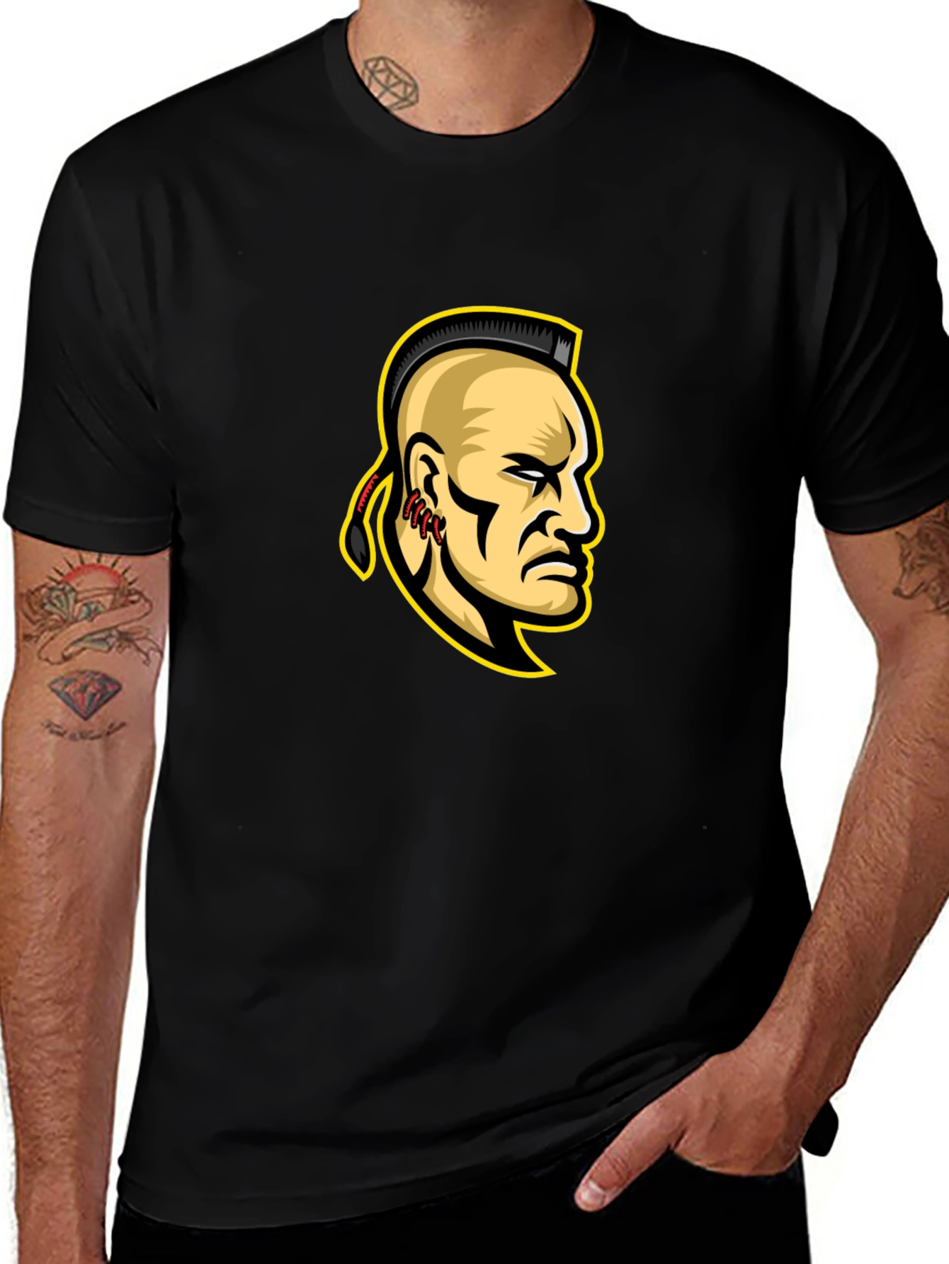 Mohawk Warrior Graphic T-Shirt