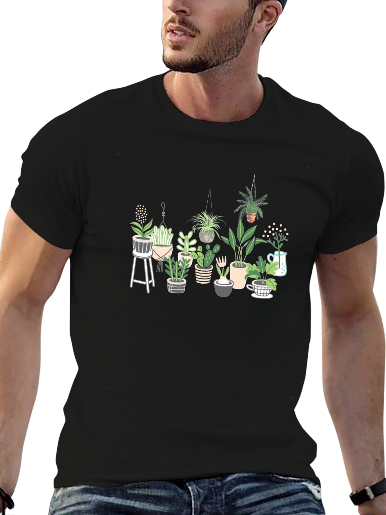 Plant Lover T-Shirt - Black Cotton Tee