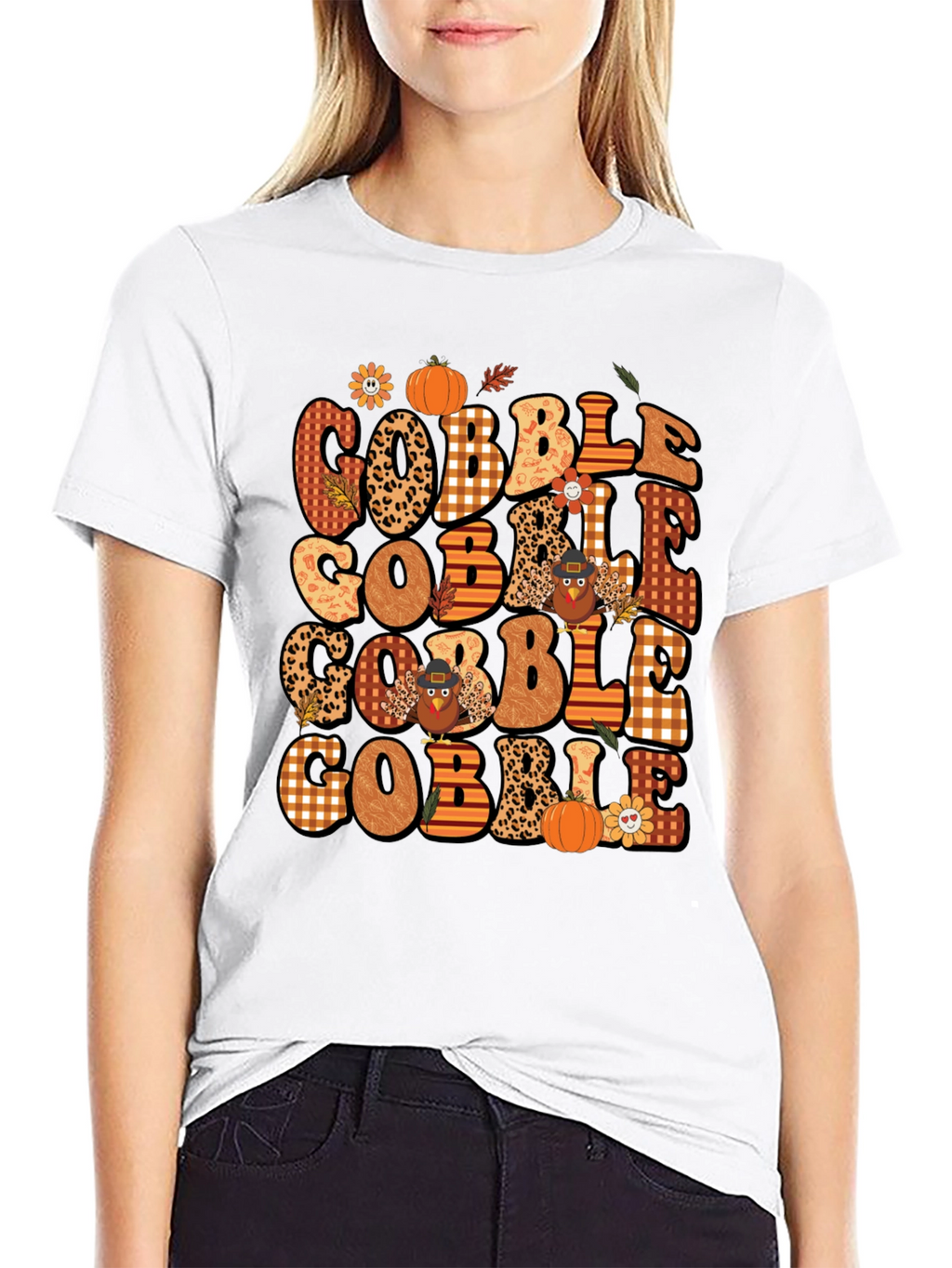 Gobble Thanksgiving T-Shirt - Festive Fall Design