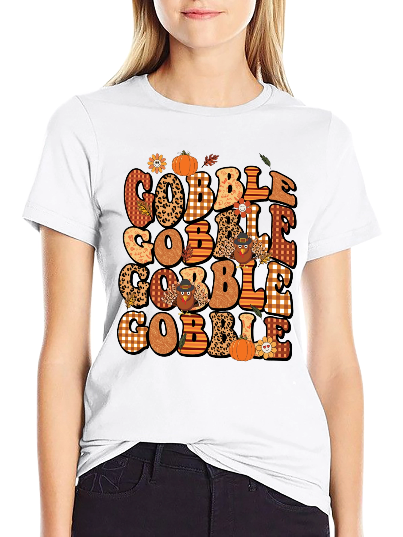 Gobble Thanksgiving T-Shirt - Festive Fall Design