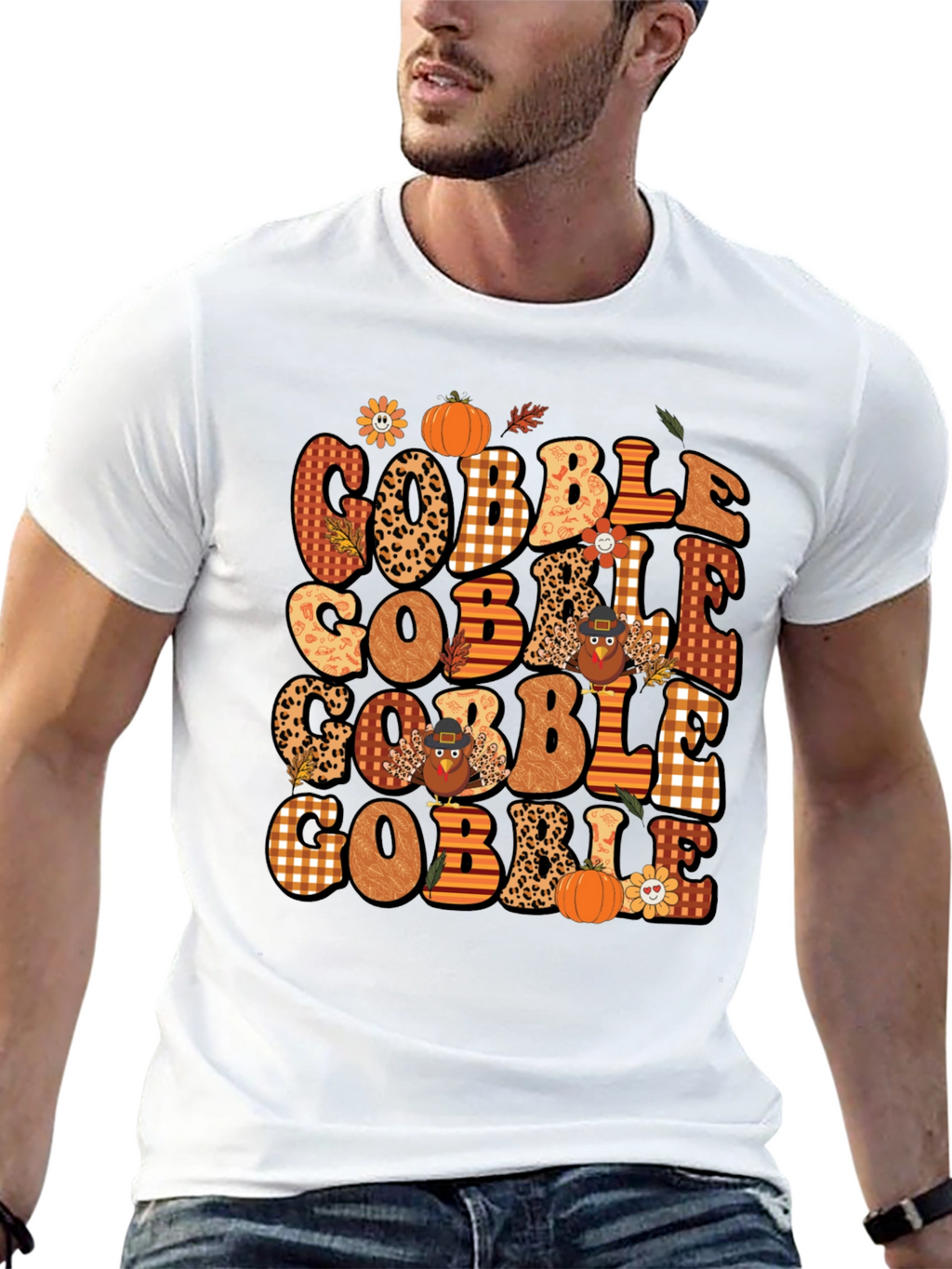Gobble Thanksgiving T-Shirt - Festive Fall Design