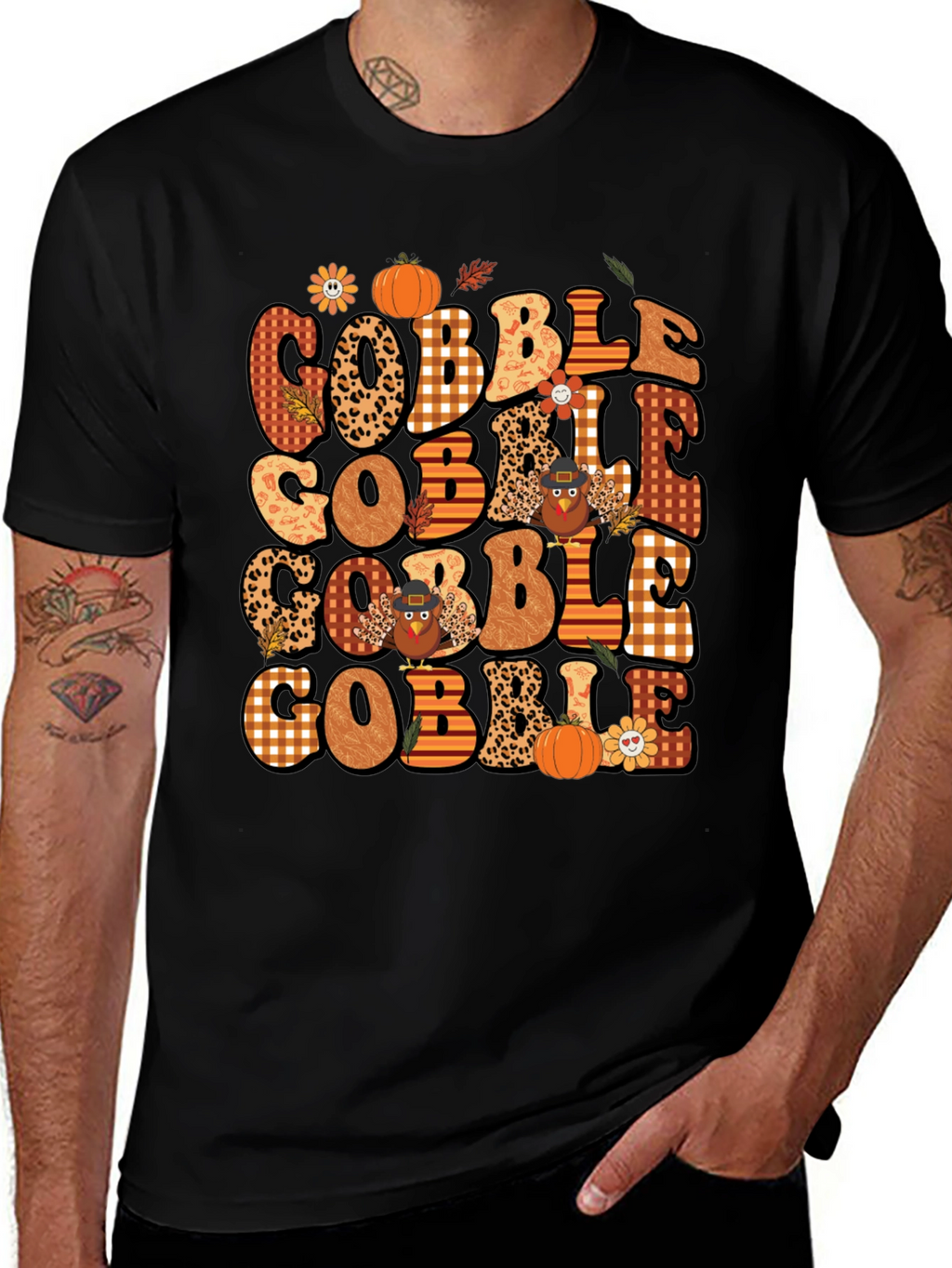 Gobble Thanksgiving T-Shirt - Festive Fall Design